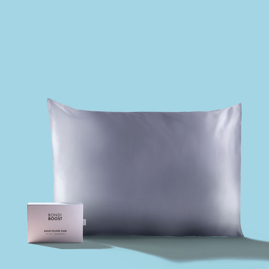 Grey Satin Pillowcase - Standard size