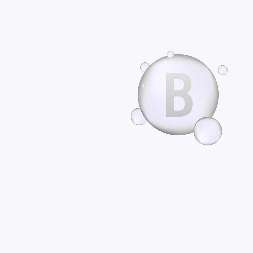 vitamin B on a white background