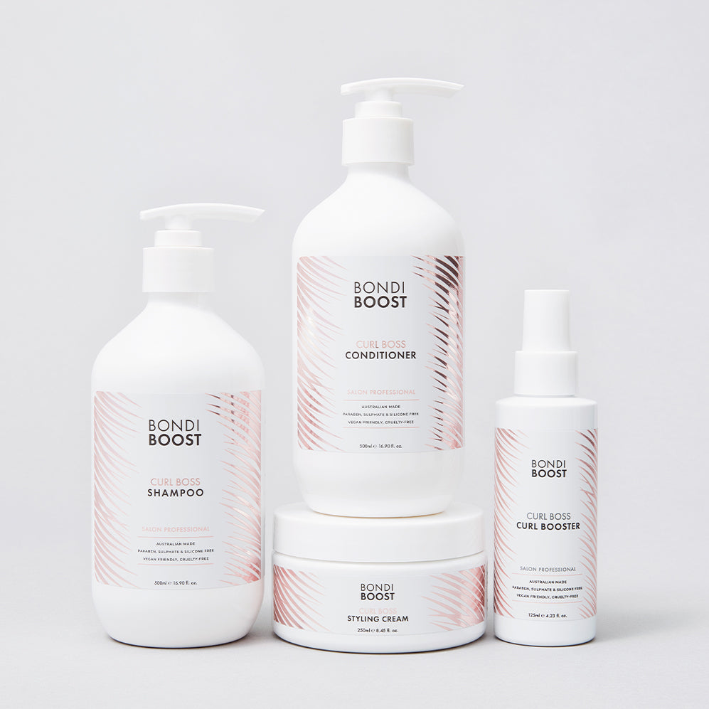 Curl Boss System - Curl Boosting Shampoo + Conditioner + Cream + Spray